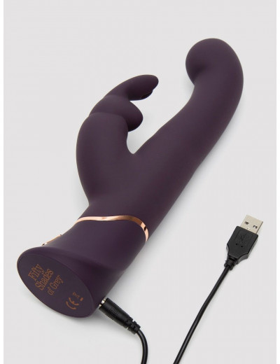 Фиолетовый вибратор-кролик Greedy Girl G-Spot Stroker Rabbit Vibrator - 24,1 см.