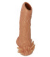 Телесная насадка с усиками и открытой головкой Nude Sleeve L - 14 см.