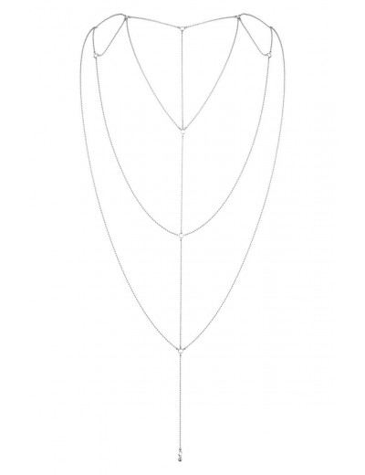 Серебристое плетеное украшение Magnifique Back and Cleavage Chain