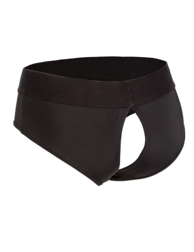 Черные трусы для страпона BACKLESS BRIEF HARNESS L/XL