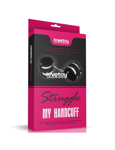 Серебристо-черные наручники Struggle My Handcuff