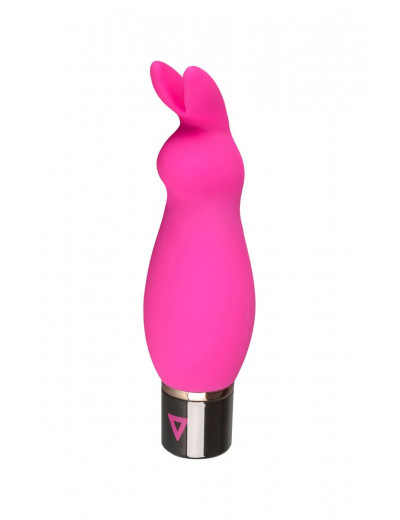 Розовый силиконовый вибратор Lil Rabbit с ушками - 13 см.