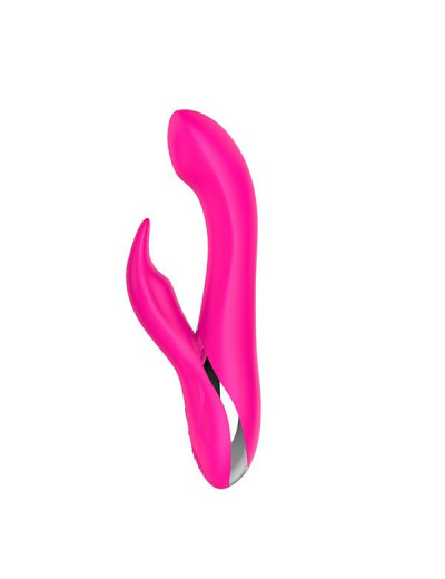 Розовый вибратор NAGHI NO.19 RECHARGEABLE DUO VIBRATOR со стимулятором клитора