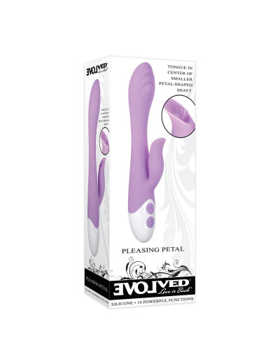 Сиреневый вибромассажер-кролик Pleasing Petal - 19,6 см.