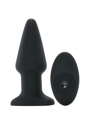 Черная анальная пробка Model R Smooth Rimming Plug with Remote - 14,2 см.