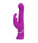 Фиолетовый вибратор с клиторальным стимулятором Beaded G-Spot Rechargeable Rabbit Vibrator - 24 см.
