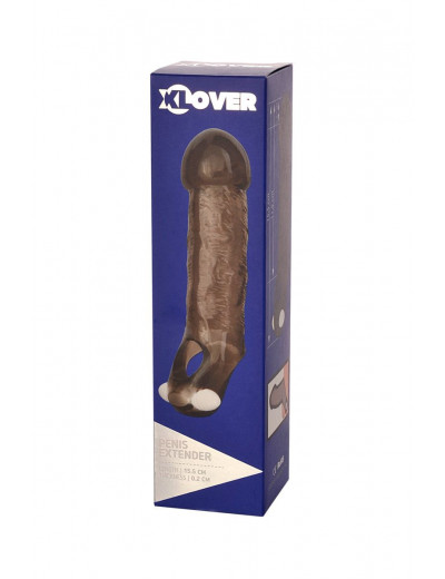 Закрытая дымчатая насадка Toyfa XLover с подхватом - 15,5 см.
