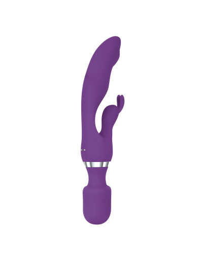 Фиолетовый двусторонний вибростимулятор G Motion Rabbit Wand - 25,4 см.