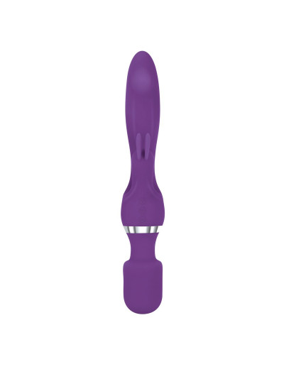 Фиолетовый двусторонний вибростимулятор G Motion Rabbit Wand - 25,4 см.