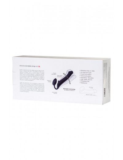 Черный безремневой страпон Silicone Bendable Strap-On XL
