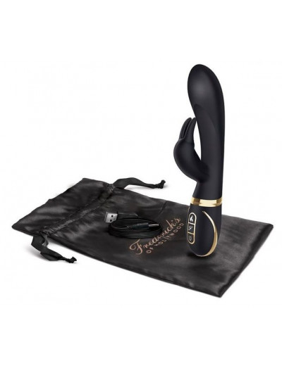 Черный вибратор-кролик с эффектом нагрева Warming Rabbit Vibrator