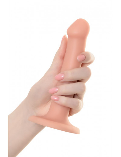 Телесный фаллос на присоске Silicone Bendable Dildo S - 17 см.