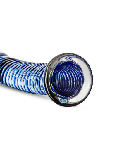 Голубой стеклянный фаллоимитатор Glass Dildo No.5 - 18 см.