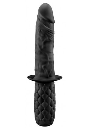 Черный анальный фаллоимитатор BUTT PLUNGER с ручкой-ограничителем