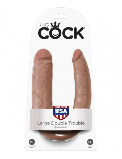 Двусторонний фаллоимитатор-мулат U-Shaped Large Double Trouble - 44,4 см.