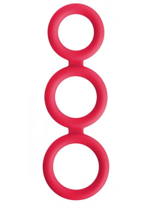 Красное тройное эрекционное кольцо Triad Cock Ring