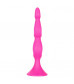 Розовая анальная елочка Silicone Triple Probe - 14,5 см.