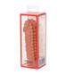 Телесная насадка на фаллос с бугорками Extreme Sleeve 010 M-size - 14 см.