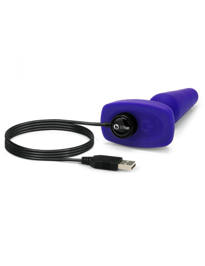 Фиолетовая анальная вибропробка с 3 источниками вибрации TRIO REMOTE CONTROL PLUG  PURPLE - 13,5 см.