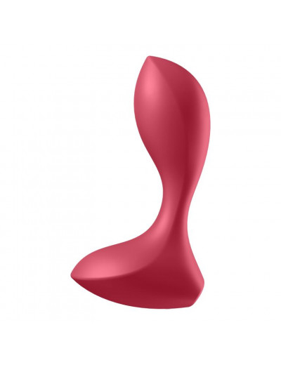 Красный вибромассажёр простаты Satisfyer Backdoor Lover - 14 см.