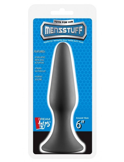 Серая анальная пробка METAL BALL BUTT PLUG - 15 см.