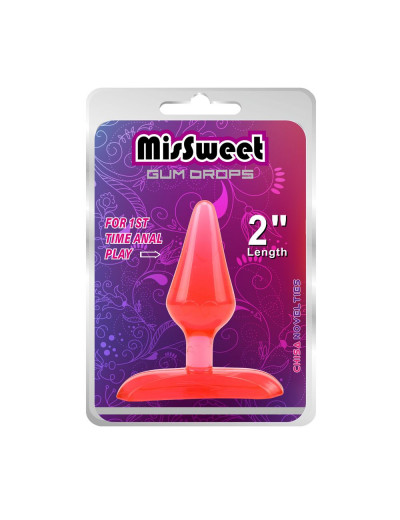 Красная анальная пробка Gum Drops Plug - 6,6 см.