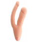 Телесный двойной вибратор INDULGENCE Rechargeable Insatiable Desire - 21 см.
