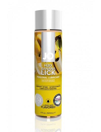 Лубрикант на водной основе с ароматом банана JO Flavored Banana Lick - 120 мл.