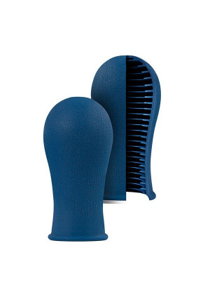 Синий мастурбатор с мягкими рёбрышками SILICONE STROKER