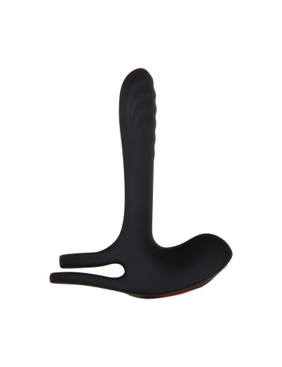 Черная насадка-эректор с пультом ДУ Vibrating Girth Enhancer