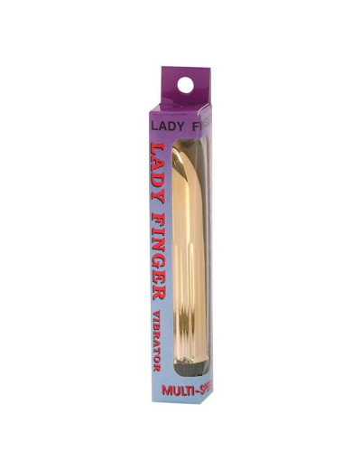 Золотистый миниатюрный вибратор Gold Ladyfinger - 13 см.