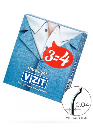 Ультратонкие презервативы VIZIT Ultra light - 3 шт.