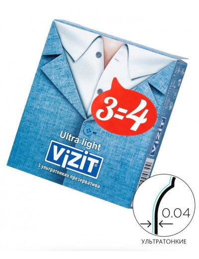 Ультратонкие презервативы VIZIT Ultra light - 3 шт.