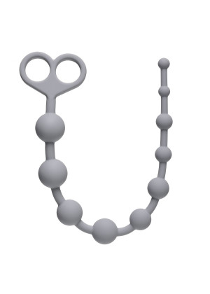 Серая анальная цепочка Orgasm Beads - 33,5 см.