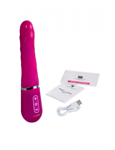 Розовый нереалистичный вибратор Ailighter Smart Telescopic Lover - 27,1 см.