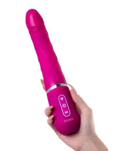Розовый нереалистичный вибратор Ailighter Smart Telescopic Lover - 27,1 см.