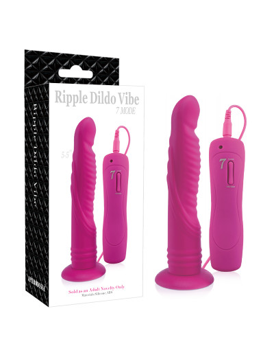 Розовый вибратор на присоске 7 Mode Ripple Dildo - 13 см.