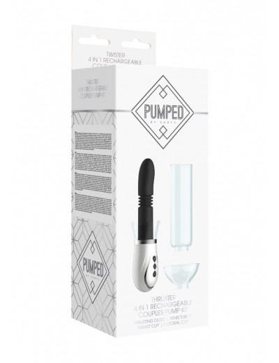 Черный набор Thruster 4 in 1 Rechargeable Couples Pump Kit