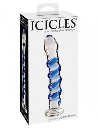Стеклянный фаллоимитатор Icicles №5 - 17,8 см.