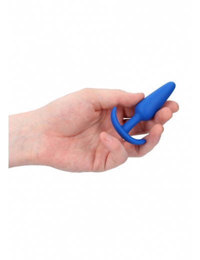 Синяя анальная пробка для ношения Slim Butt Plug - 8,3 см.