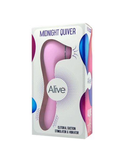 Розовый клиторальный вакуумный вибростимулятор Midnight Quiver - 18,6 см.