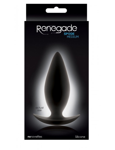 Чёрная анальная пробка для ношения Renegade Spades Medium - 10,1 см.