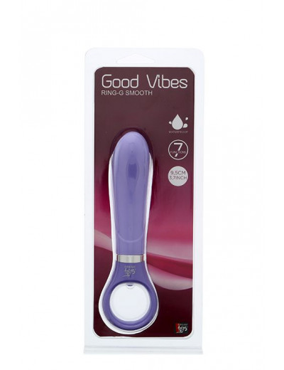 Фиолетовый анальный вибратор GOOD VIBES RING-G SMOOTH - 15,5 см.