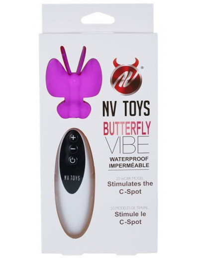 Фиолетовый клиторальный стимулятор Butterfly
