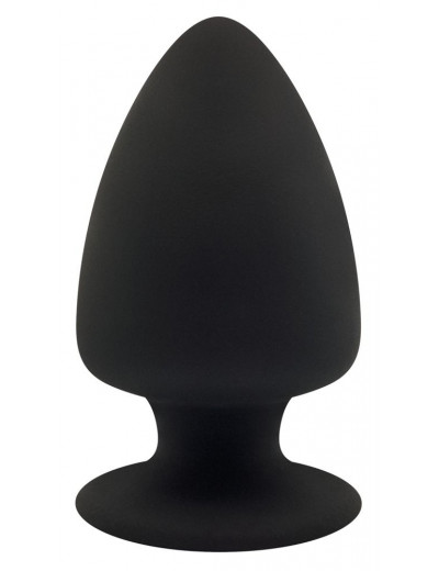 Черная анальная втулка Premium Silicone Plug M - 11 см.