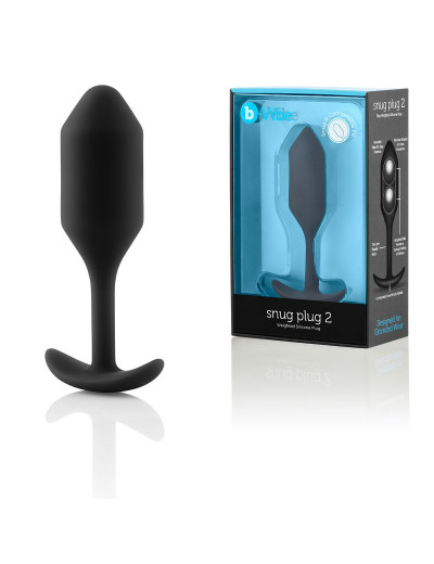Чёрная пробка для ношения B-vibe Snug Plug 2 - 11,4 см.