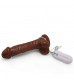 Коричневый вибратор 10 Mode Vibrating 8 inch Carved Dildo - 20 см.
