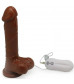 Коричневый вибратор 10 Mode Vibrating 8 inch Carved Dildo - 20 см.