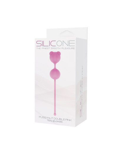 Розовые вагинальные шарики PUSSYNUT DOUBLE SILICONE