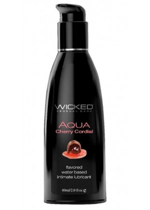 Лубрикант WICKED AQUA Cherry Cordial с ароматом вишневого ликера - 60 мл.